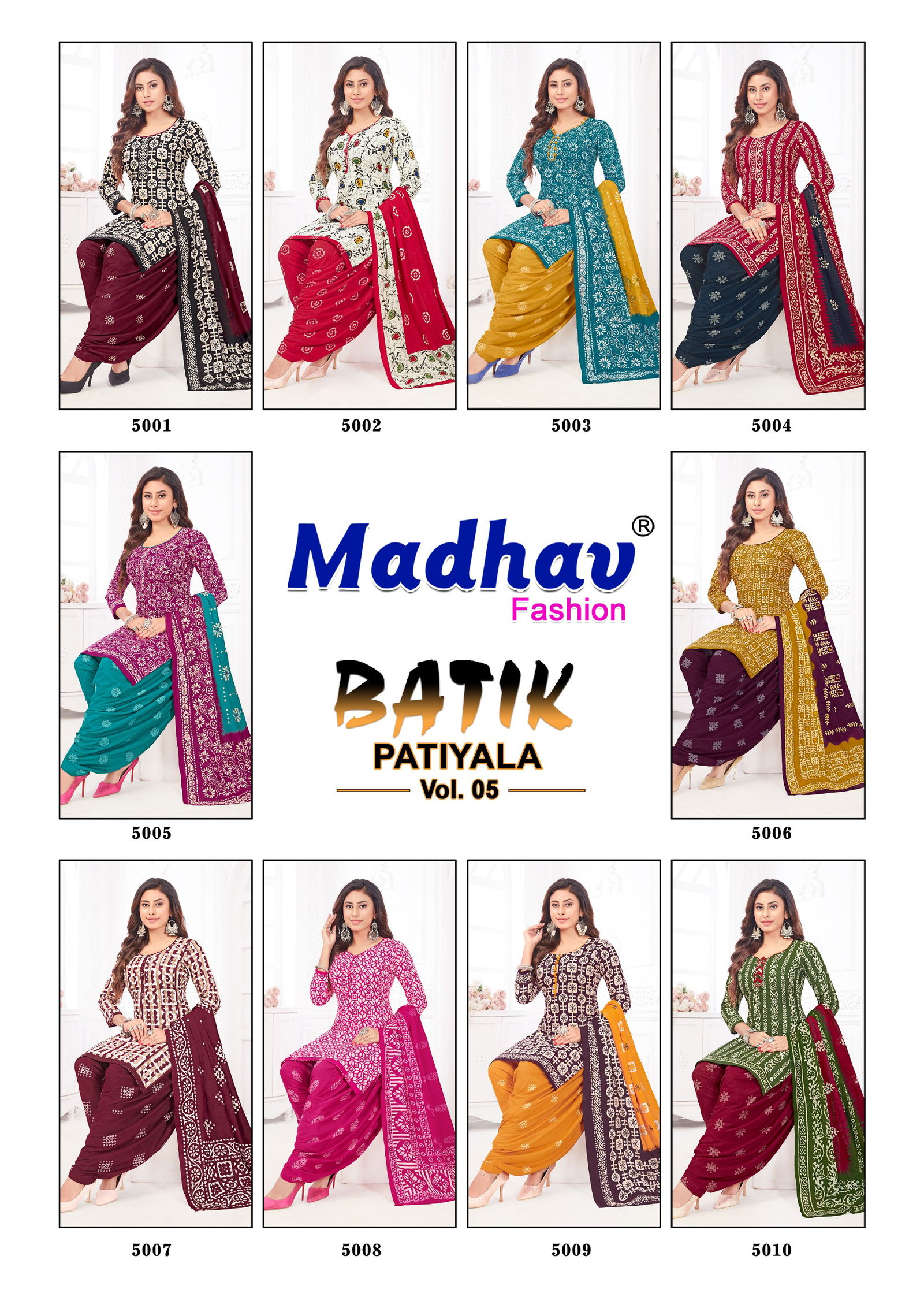 Batik Patiyala Vol 5 By Madhav Printed Cotton Dress Material Wholesale Shop In Surat 
